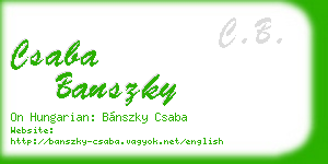 csaba banszky business card